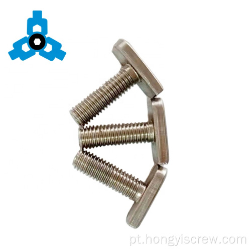 Squaret Slot Track Hammer Head T-Bolt Aço inoxidável